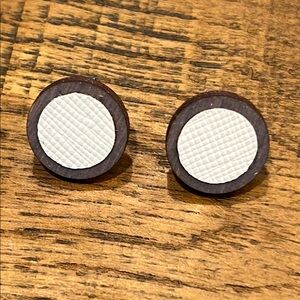 Wooden Circle Faux Leather Stud Earrings new boutique gift